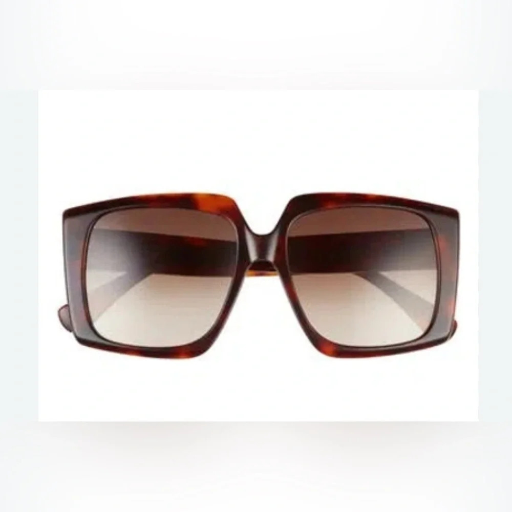Max Mara 56mm Square Oversized Brown Gradient Sunglasses Frame Women New 1900
